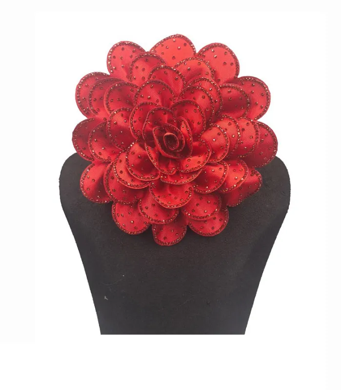 5.5" BIG FLOWER BROOCH RED ( 0046 RDRD1 ) made by Oh My Jewelry