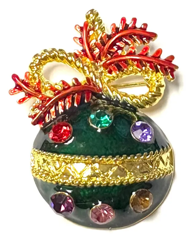 GREEN CHRISTMAS TREE ORNAMENT BROOCH ( 198 GN ) sold by Oh My Jewelry