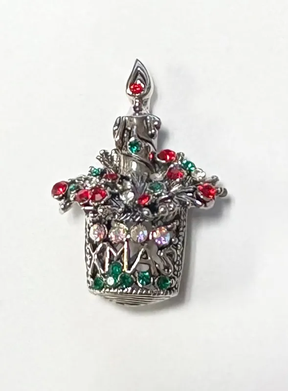CHRISTMAS BROOCH RED GREEN STONES ( 886 ) sold by Oh My Jewelry