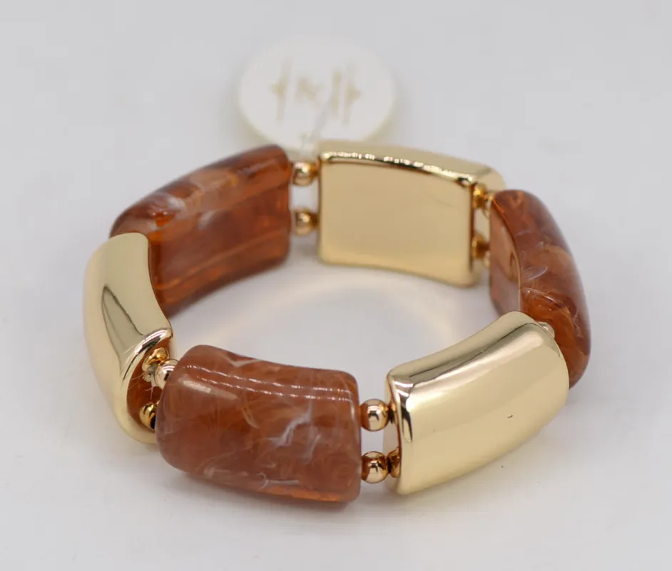 GOLD BROWN STRETCH BRACELET ( 2690 GLBRN ) sold by Oh My Jewelry
