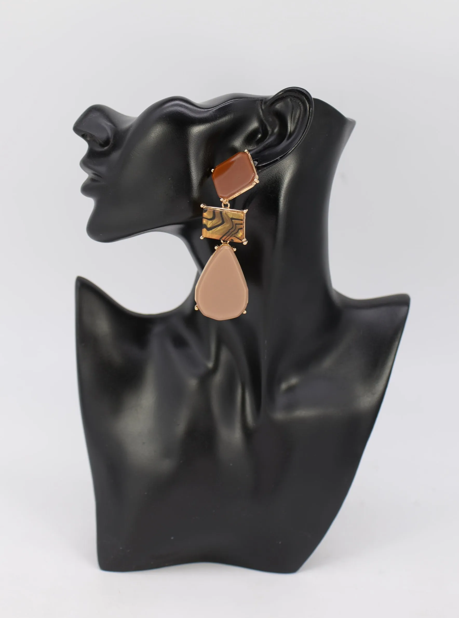 DANGLING RESIN EARRINGS ( 6461 GLNVY ) sold by Oh My Jewelry product image thumbnail 2