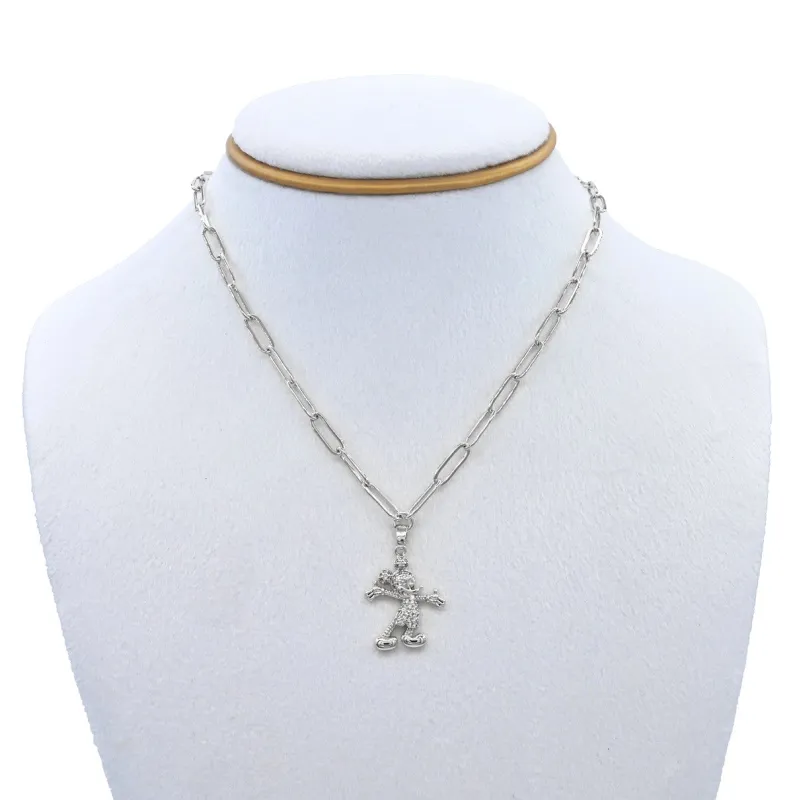 SILVER STAINLESS STEEL MOUSE NECKLACE ( 3362 SCL ) sold by Oh My Jewelry