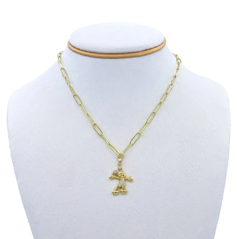 GOLD STAINLESS STEEL MOUSE NECKLACE ( 3362 GCL ) sold by Oh My Jewelry