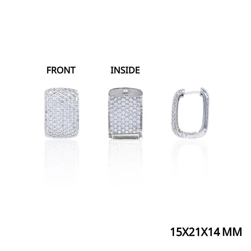 PAVE HOOP EARRINGS CZ STONES ( 5315 RH ) sold by Oh My Jewelry