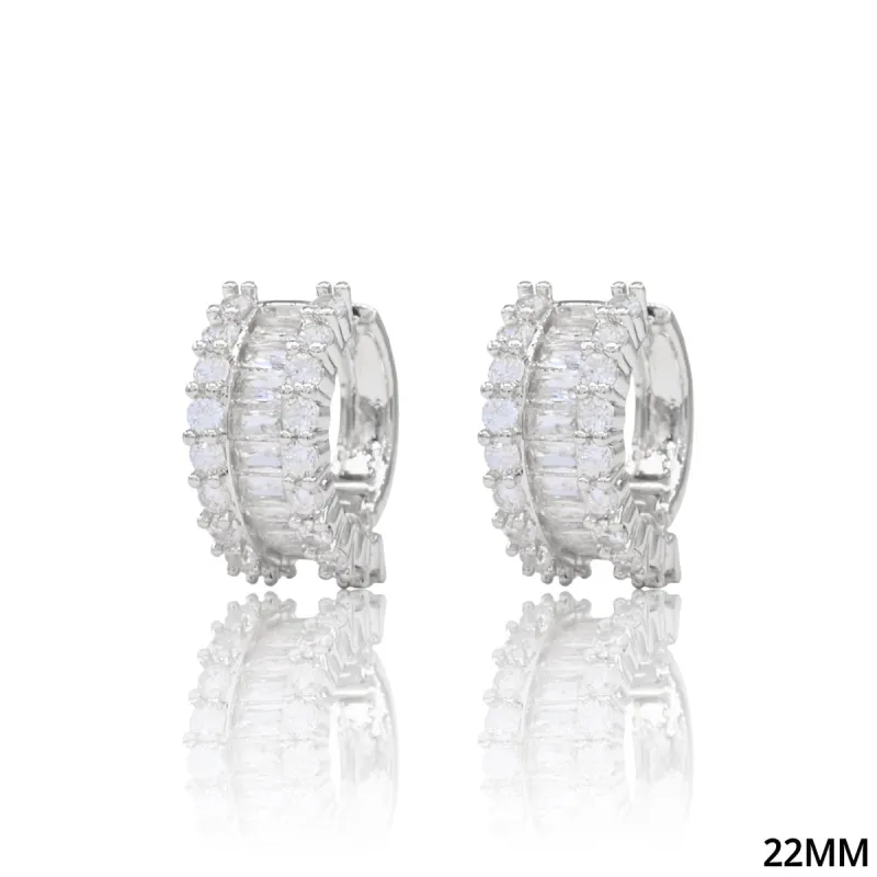 HOOP CZ HALO EARRINGS ( 5271 RH ) sold by Oh My Jewelry