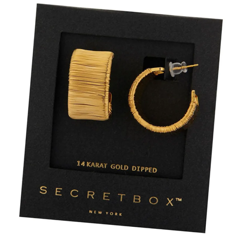 GOLD DIPPED HOOP EARRINGS ( 50066 GD ) sold by Oh My Jewelry