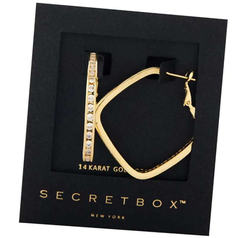 14K GOLD DIPPED HOOP EARRINGS 31mm ( 50061 GD ) sold by Oh My Jewelry