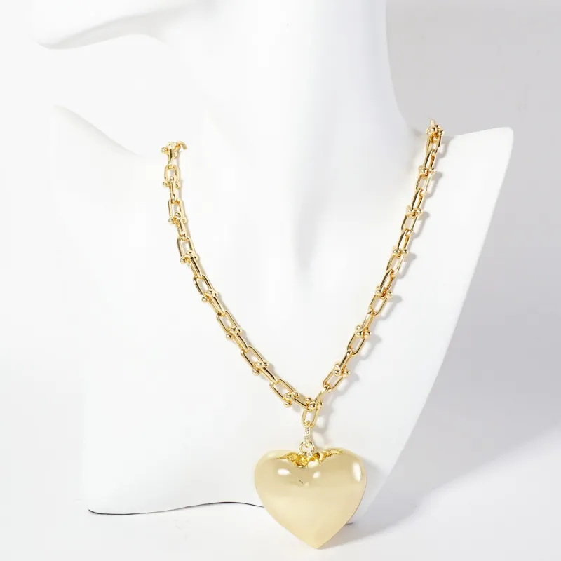 GOLD DIPPED HEART NECKLACE ( 6287 G ) sold by Oh My Jewelry