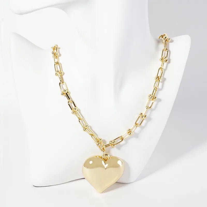GOLD DIPPED HEART NECKLACE ( 6288 G ) sold by Oh My Jewelry