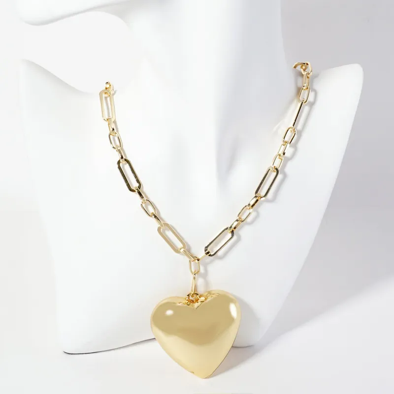 GOLD DIPPED HEART NECKLACE ( 6289 G ) sold by Oh My Jewelry