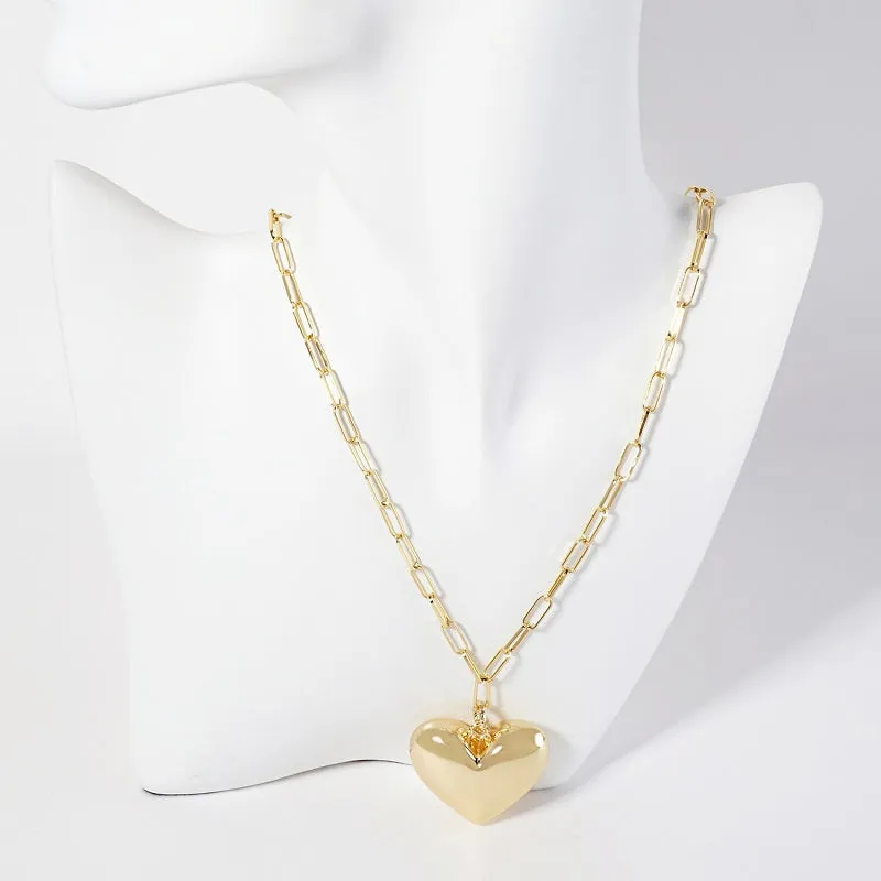 GOLD DIPPED HEART NECKLACE ( 6290 G ) sold by Oh My Jewelry