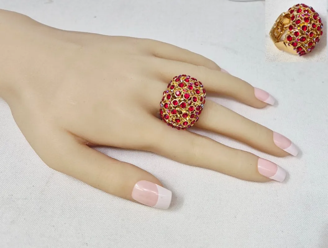 GOLD RED STONE STRETCH RING ( 10055 GRD ) sold by Oh My Jewelry