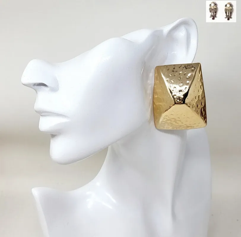 LARGE GOLD CLIP ON EARRINGS ( 20153 G ) sold by Oh My Jewelry