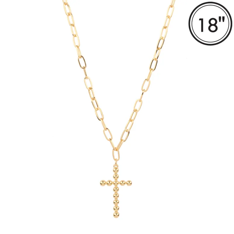 14K GOLD DIPPED CROSS NECKLACE ( 2232 GD ) sold by Oh My Jewelry