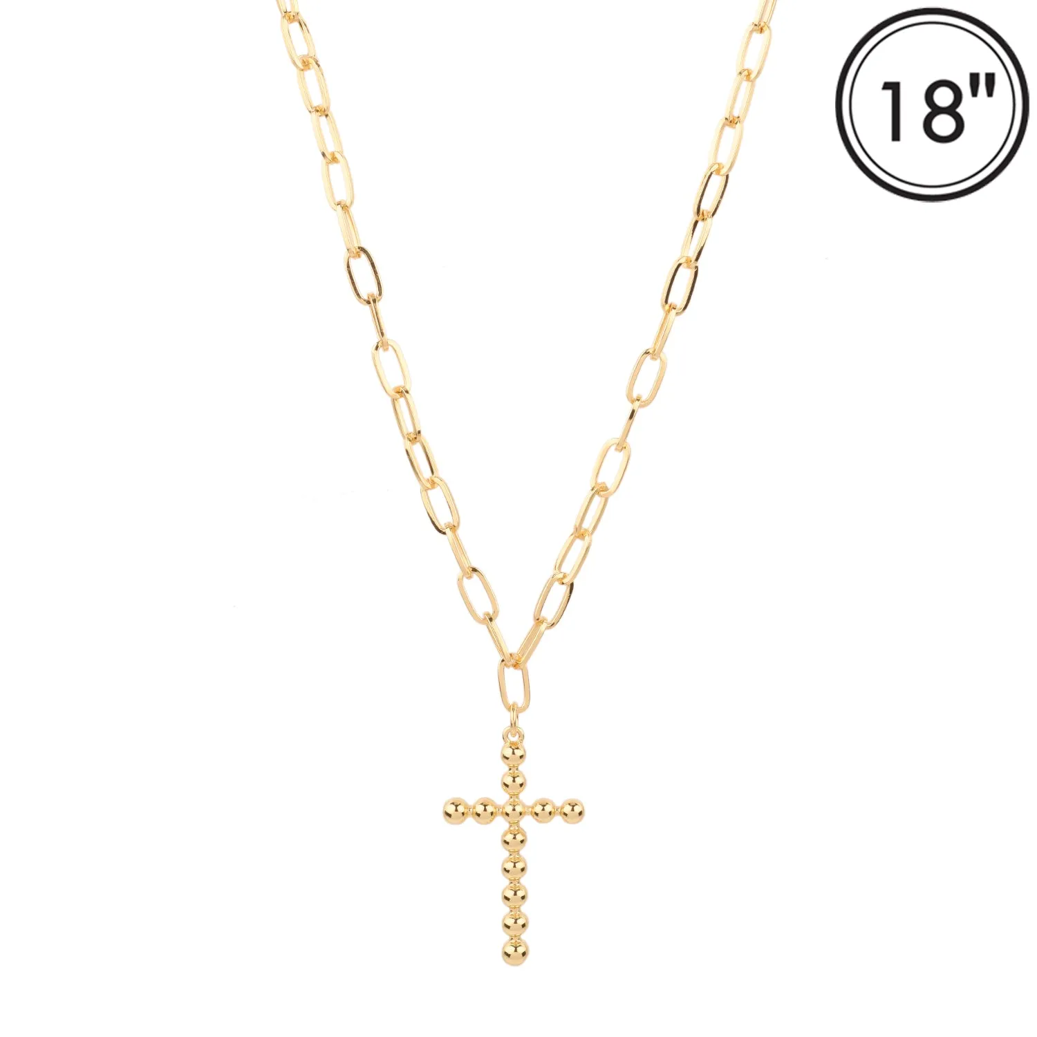 14K GOLD DIPPED CROSS NECKLACE ( 2232 GD ) sold by Oh My Jewelry