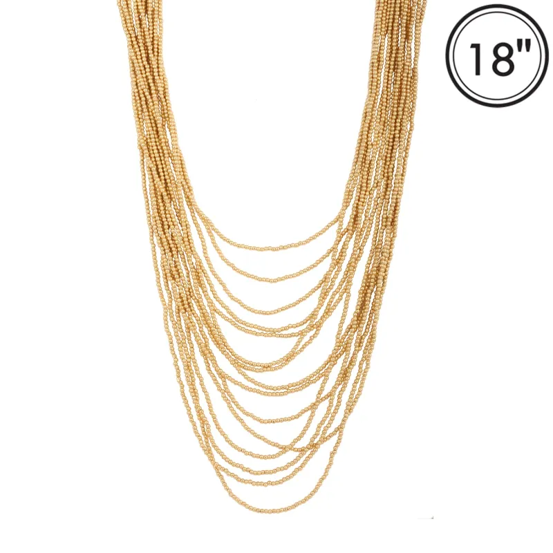 18K GOLD DIPPED GOLD BALL LAYERED NECKLACE ( 2168 GD ) sold by Oh My Jewelry