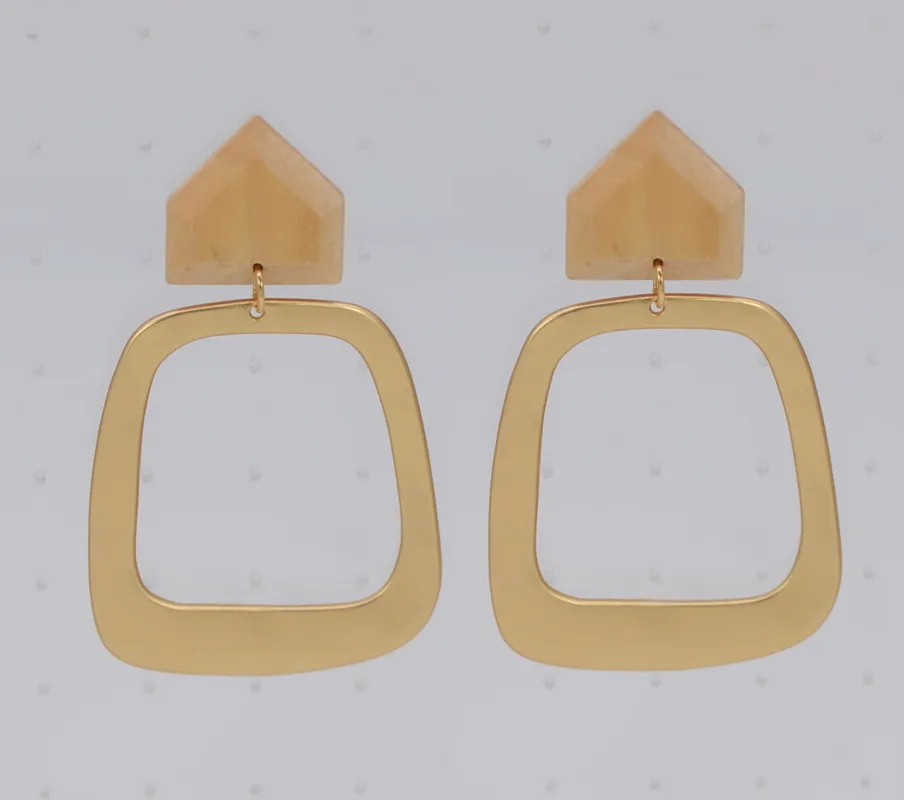 MATTE GOLD EARRINGS ( 2582 MG ) sold by Oh My Jewelry