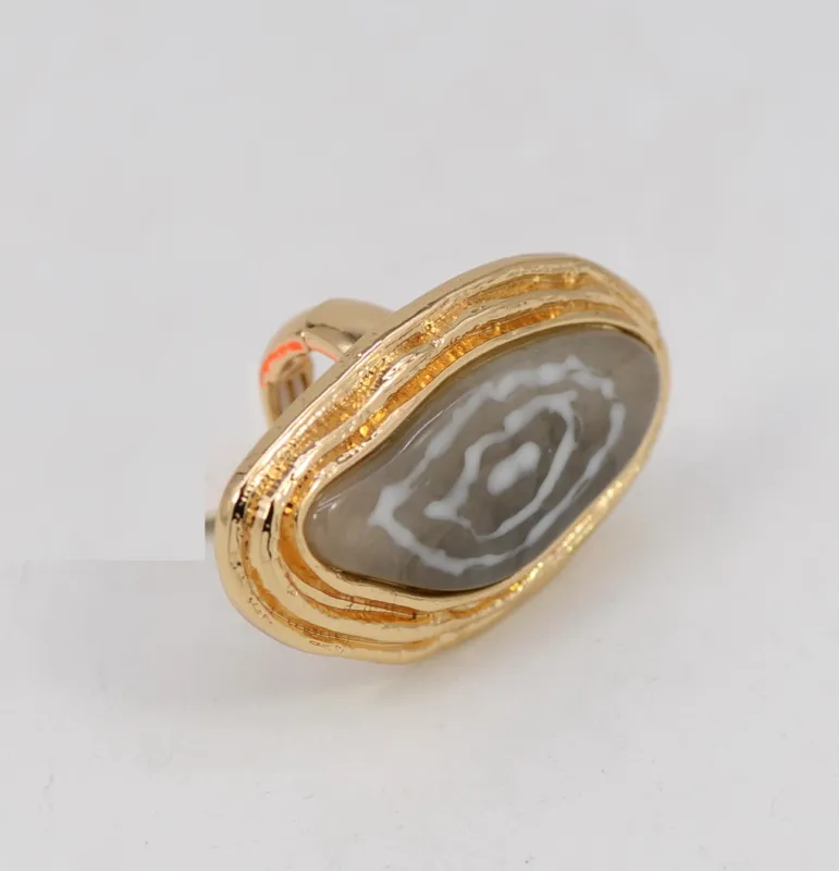 GOLD GREY RESIN RING ( 1017 GLGRY ) made by Fiesta