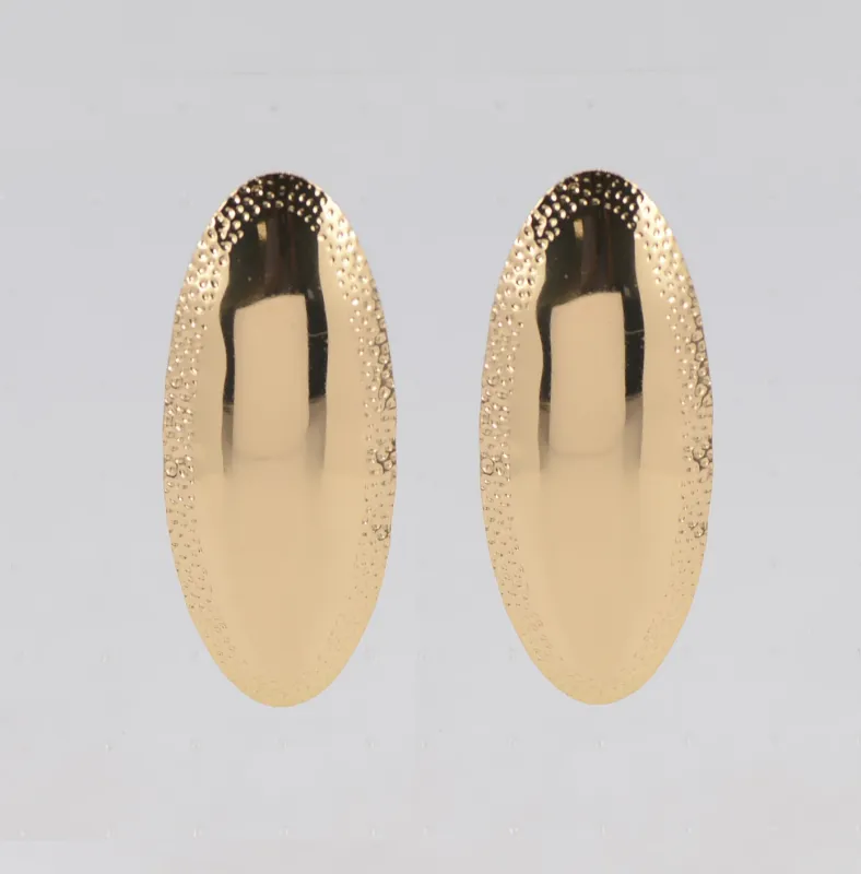 GOLD METAL OVAL EARRINGS ( 6485 GOL ) sold by Oh My Jewelry