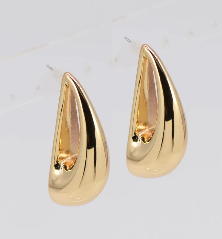 GOLD HALF MOON EARRINGS ( 6438 GOL ) sold by Oh My Jewelry