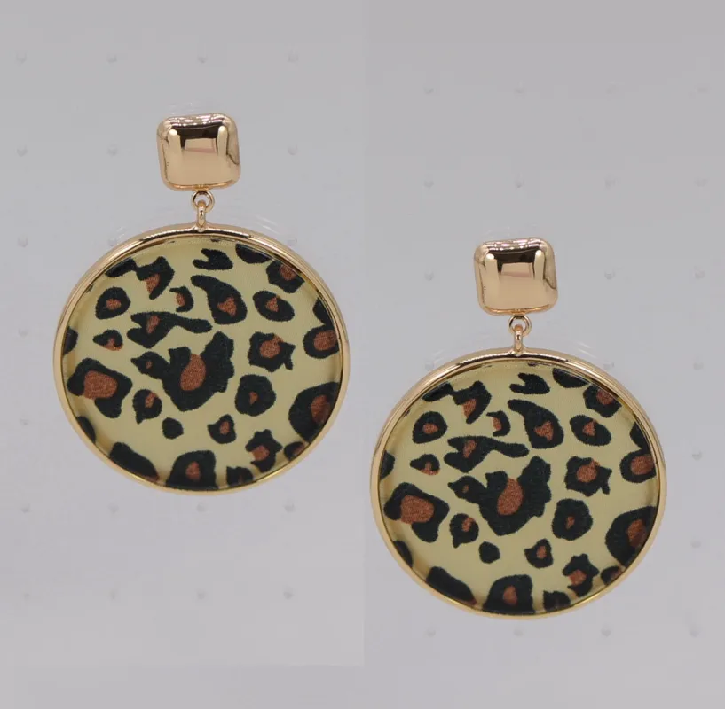 BROWN ANIMAL PRINT EARRINGS ( 6413 GLBRN ) sold by Oh My Jewelry