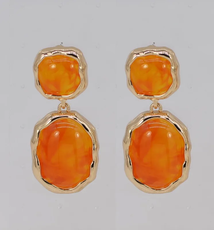 OVAL DOUBLE LINK EARRINGS ( 6353 GLORG ) sold by Oh My Jewelry