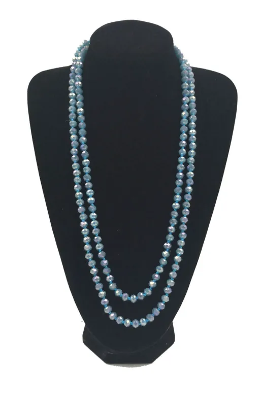 8mm 60" Knotted Beaded Long Necklace ( 0064 BL E255 ) sold by Oh My Jewelry