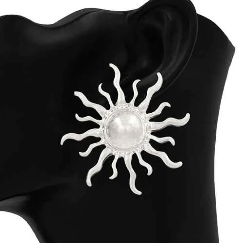 SILVER SUN EARRINGS ( 2951 RD ) sold by Oh My Jewelry