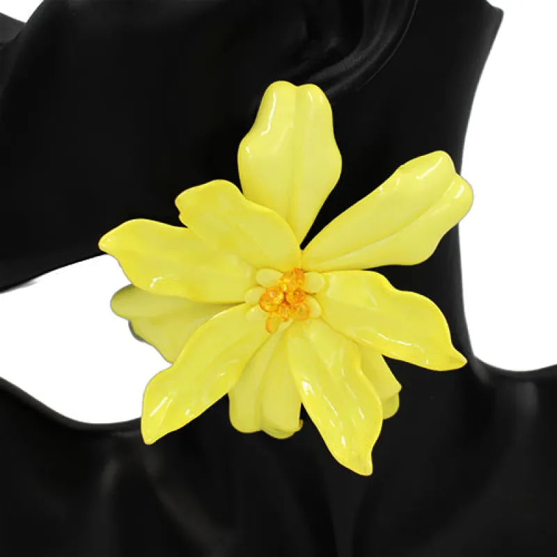 YELLOW FLOWER EARRINGS ( 2870 YW ) sold by Oh My Jewelry