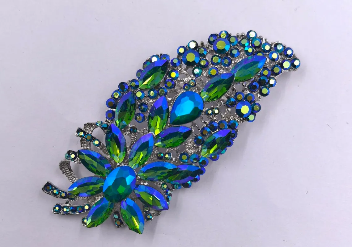 SILVER BLUE AB BROOCH ( 0052 3BLX ) sold by Oh My Jewelry