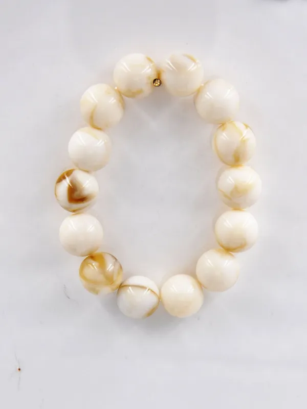 WHITE STRETCH BRACELET ( 254001 IV ) sold by Oh My Jewelry