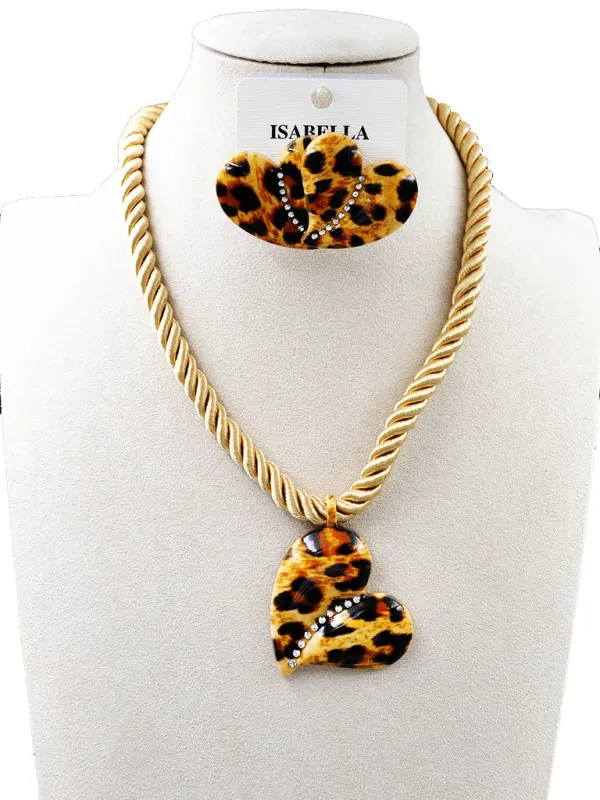LEOPARD PRINT NECKLACE SET ( 251002 BNNK ) sold by Oh My Jewelry