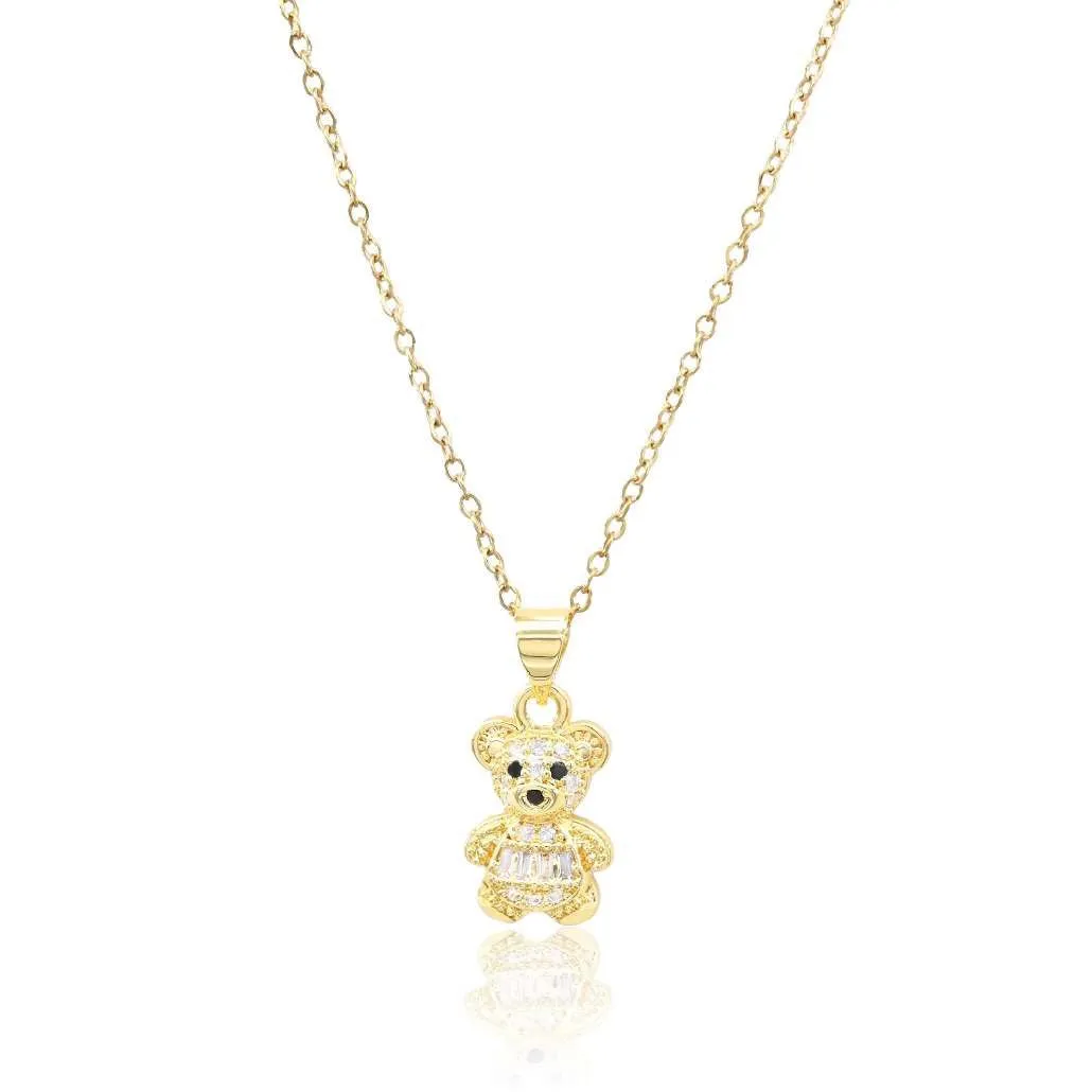 GOLD BEAR STAINLESS STEEL NECKLACE ( 3272 G ) sold by Oh My Jewelry