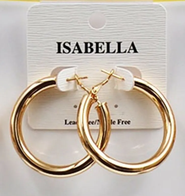 GOLD DIPPED HOOP EARRINGS SMALL ( 2404 GS ) sold by Oh My Jewelry
