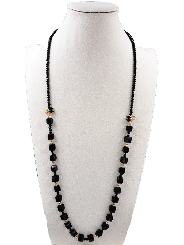 BLACK STONE NECKLACE ( 253603 BKNK ) sold by Oh My Jewelry