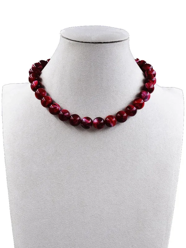 RED STONE NECKLACE ( 254024 RNK ) sold by Oh My Jewelry