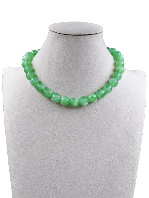 GREEN STONE NECKLACE ( 254024 GRNK ) sold by Oh My Jewelry