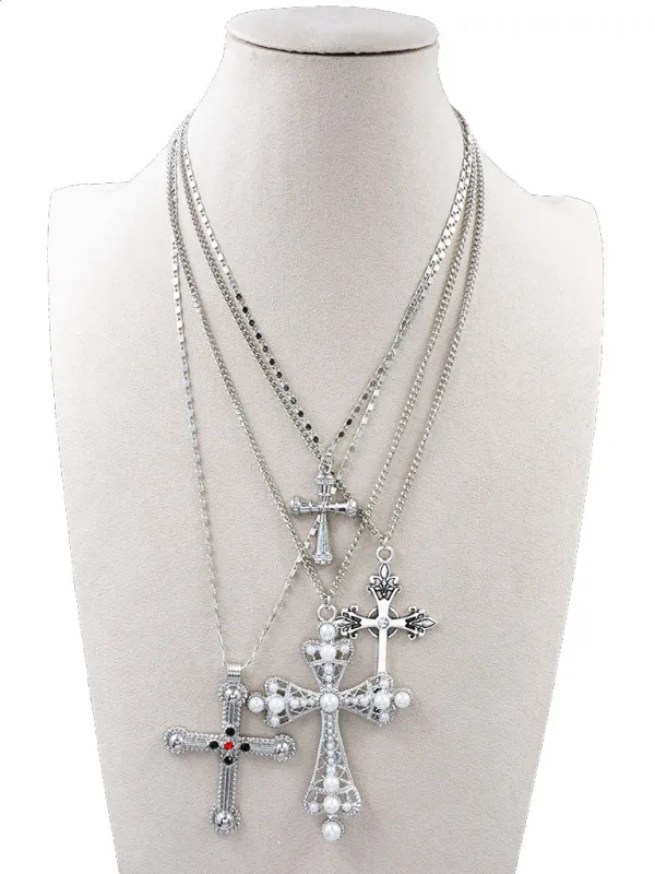 SILVER CROSS NECKLACE ( 253007 SNK ) sold by Oh My Jewelry