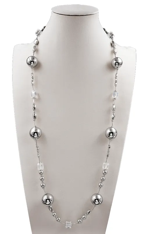 SILVER NECKLACE SET ( 253219 SNE ) sold by Oh My Jewelry