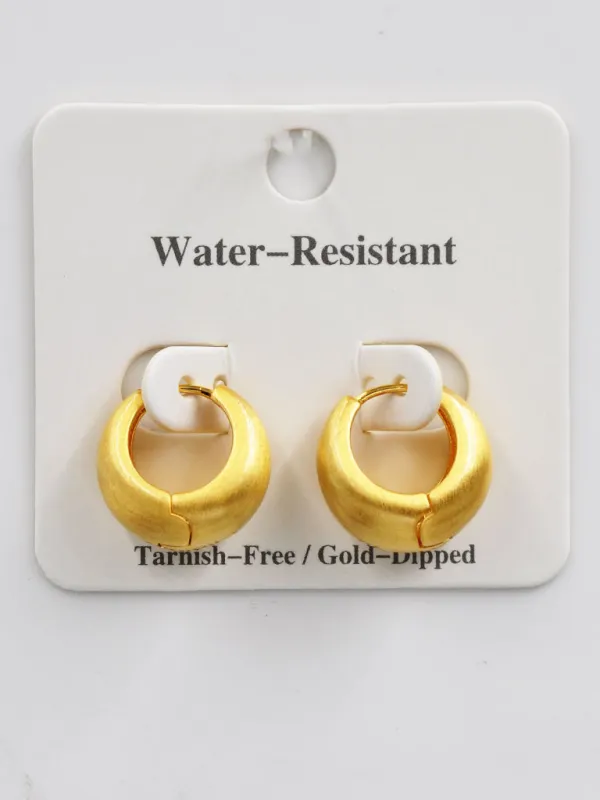 GOLD DIPPED HOOP EARRINGS ( 254430 G ) sold by Oh My Jewelry