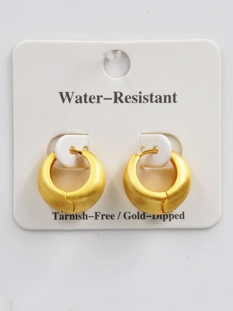 GOLD DIPPED HOOP EARRINGS ( 254430 G ) sold by Oh My Jewelry