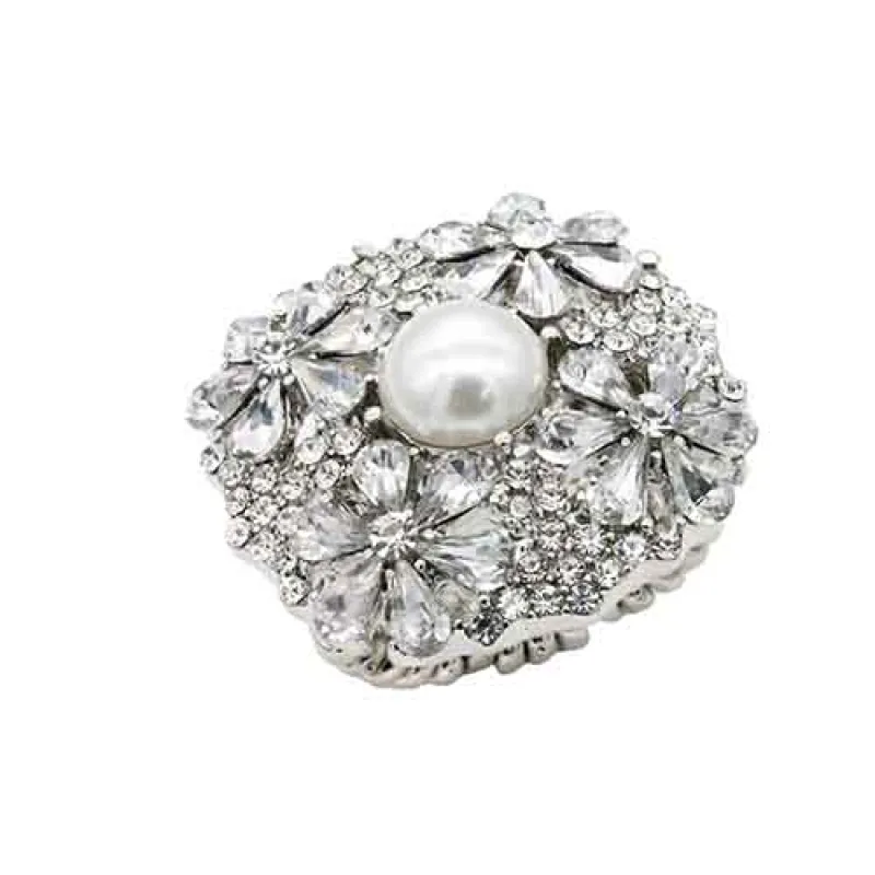 SILVER CLEAR STRETCH RING PEARL ( 2746 SVCL ) sold by Oh My Jewelry