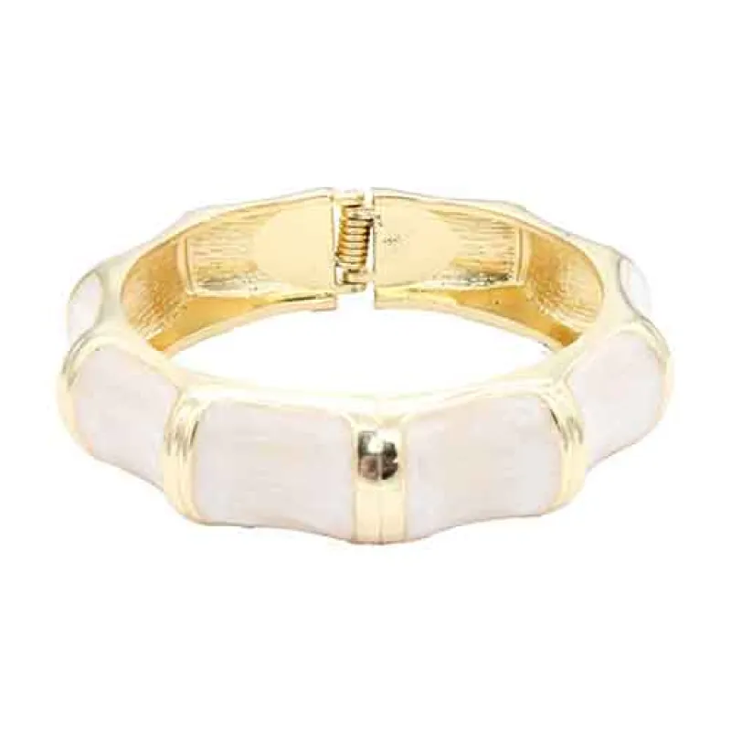 GOLD WHITE BANGLE ( 5489 GDWH ) sold by Oh My Jewelry