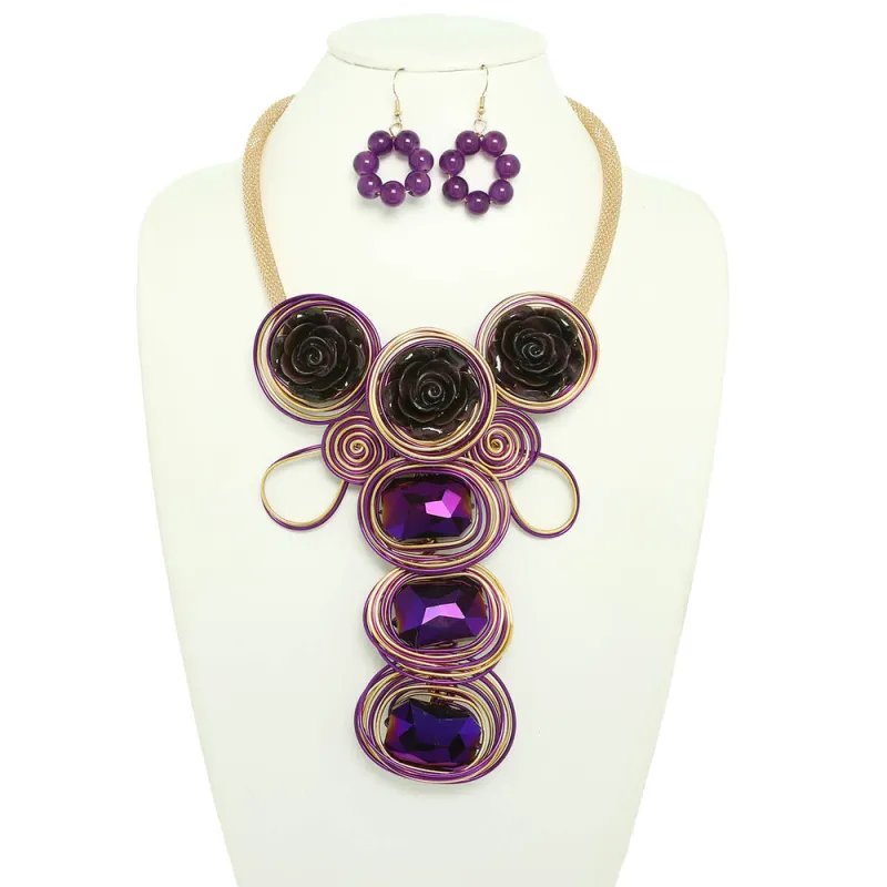 PURPLE FASHION NECKLACE SET ( 1349 PU ) sold by Oh My Jewelry