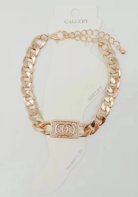 GOLD CLEAR ANKLET ( 0299 GDCR ) sold by Oh My Jewelry