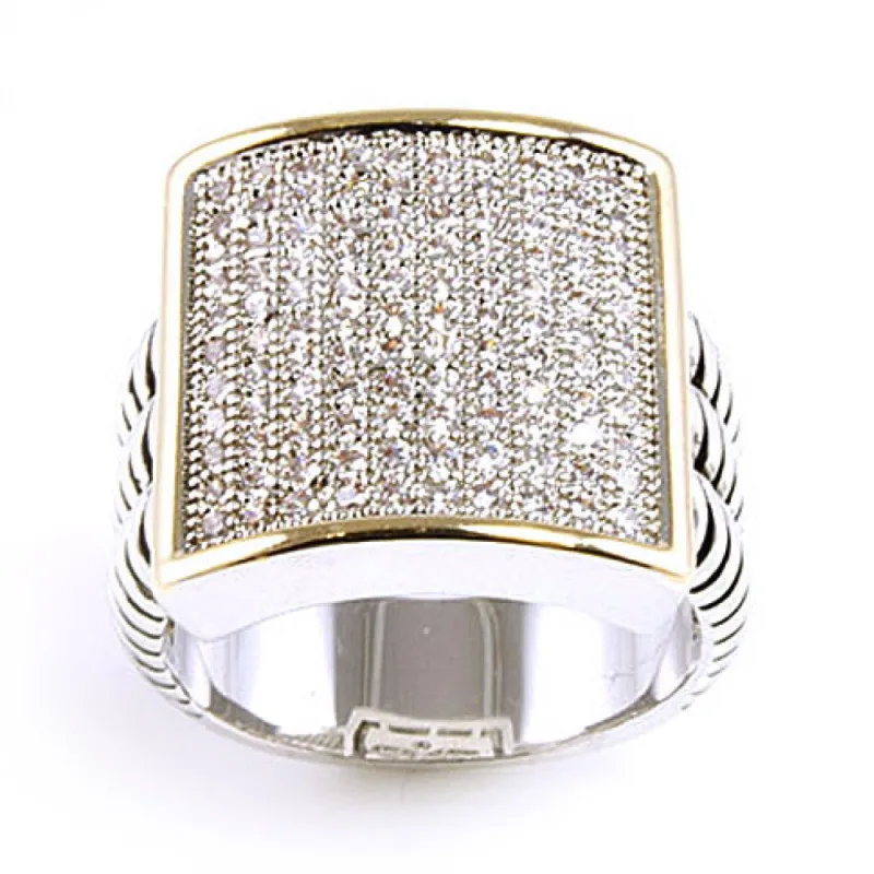 SILVER GOLD RING CLEAR STONES SIZE 9 ( 4525 SIZE 9 ) sold by Oh My Jewelry