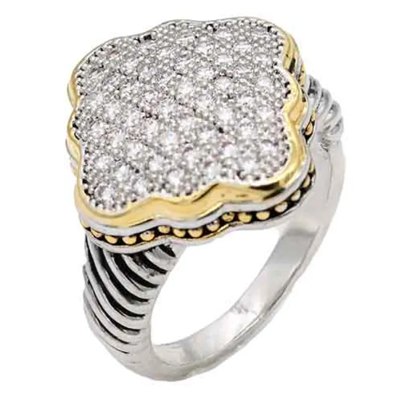 SILVER GOLD RING CLEAR STONES SIZE 8 ( 4528 SIZE8 ) sold by Oh My Jewelry