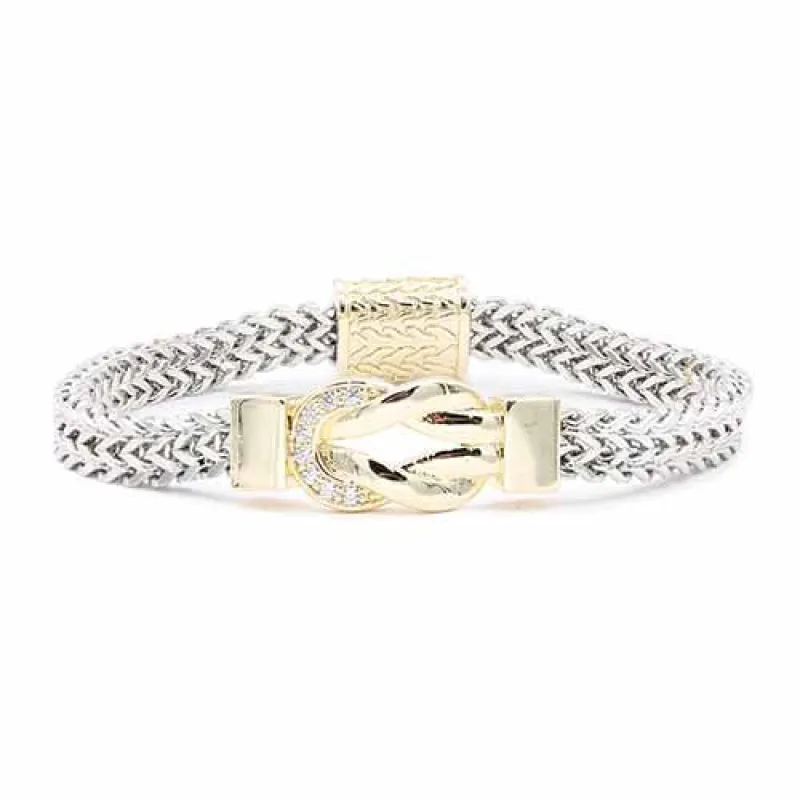 SILVER GOLD BRACELET ( 928 2T ) sold by Oh My Jewelry