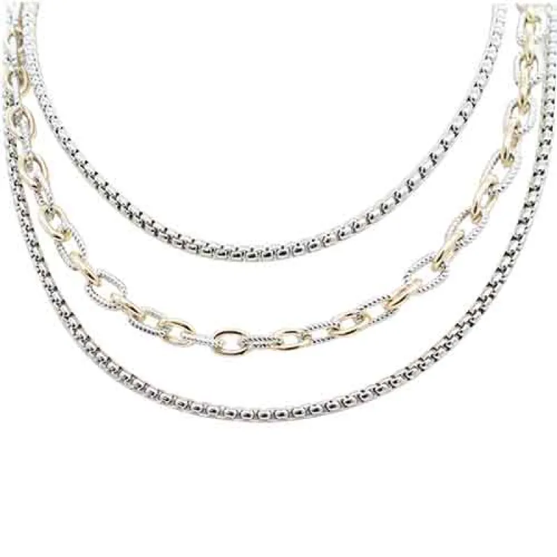 14K GOLD PLATED NECKLACE ( 4847 2T ) sold by Oh My Jewelry
