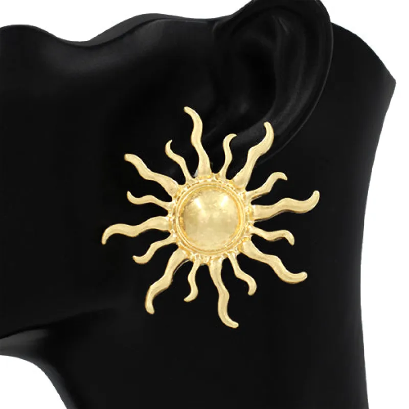 GOLD SUN EARRINGS ( 2951 GD ) sold by Oh My Jewelry